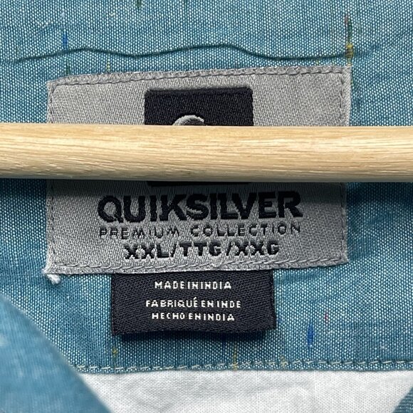 Quiksilver Mens XXL Chambray Button-Up Shirt Skater Surfer - Picture 2 of 4
